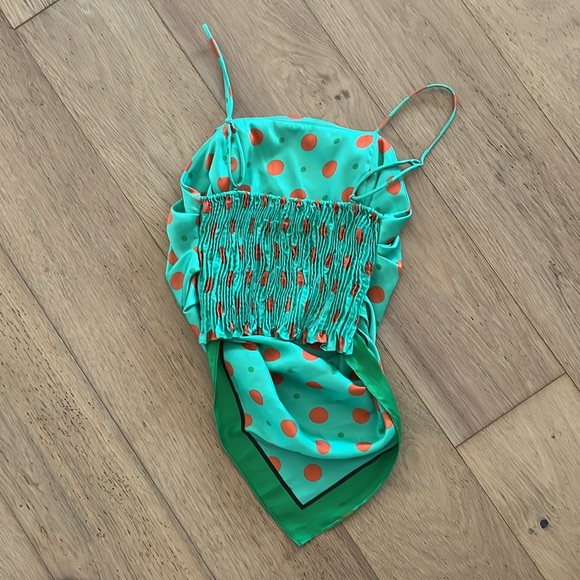 Green Polka Dot Women's Top - Picture 3 of 4